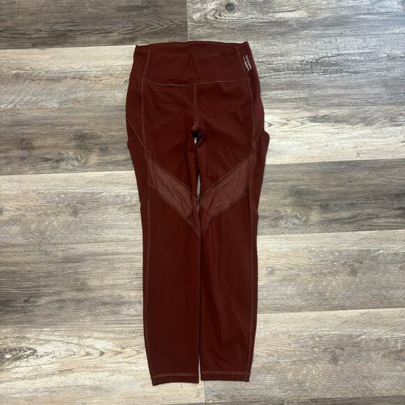 Lululemon‎ Barrys Rusty Red Womens S Stronger As One Tight Mid Rise Leggings - Picture 1 of 10